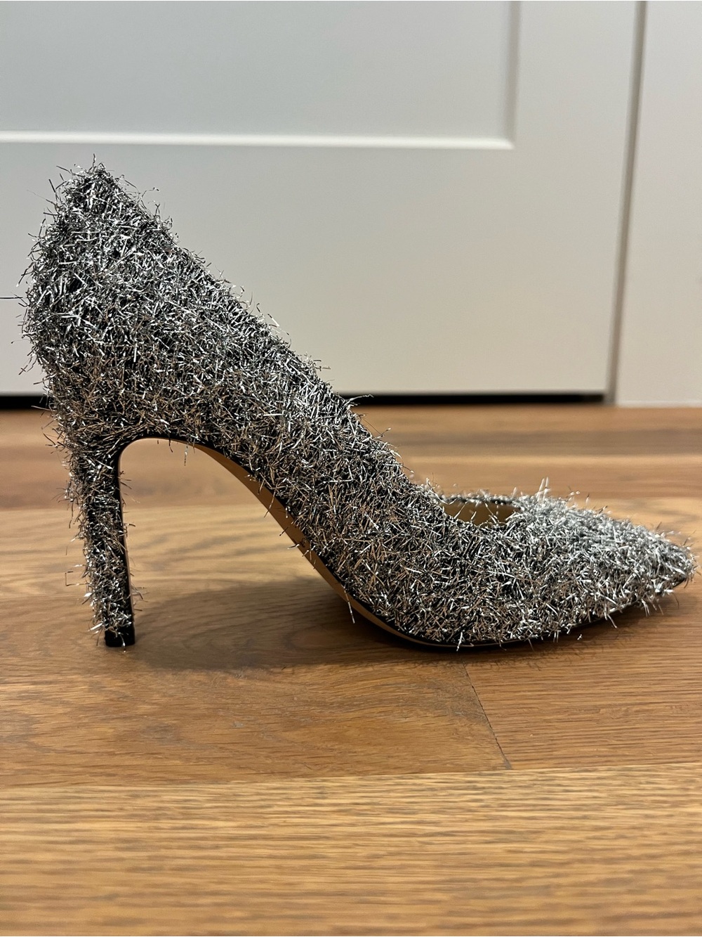 Sandro Daphi Silver Fringe Pumps (Size 37)